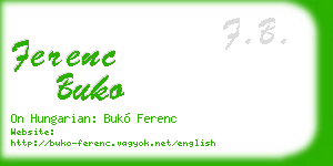 ferenc buko business card